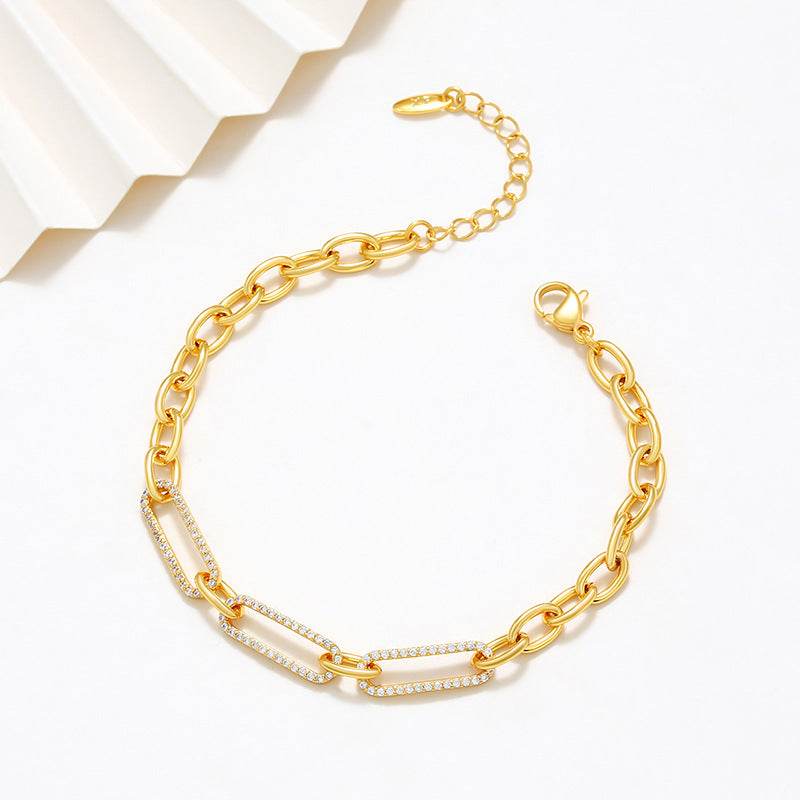 European And American Fashion Metal Thick Chain Bracelet Female Light Luxury Minority - Velora