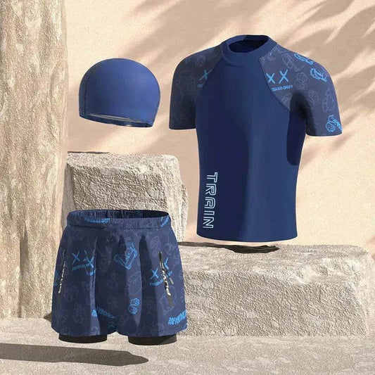 Older Boys Fashion Printed Casual Swimsuit Suit Two piece for boys Swimwear for boys - Velora