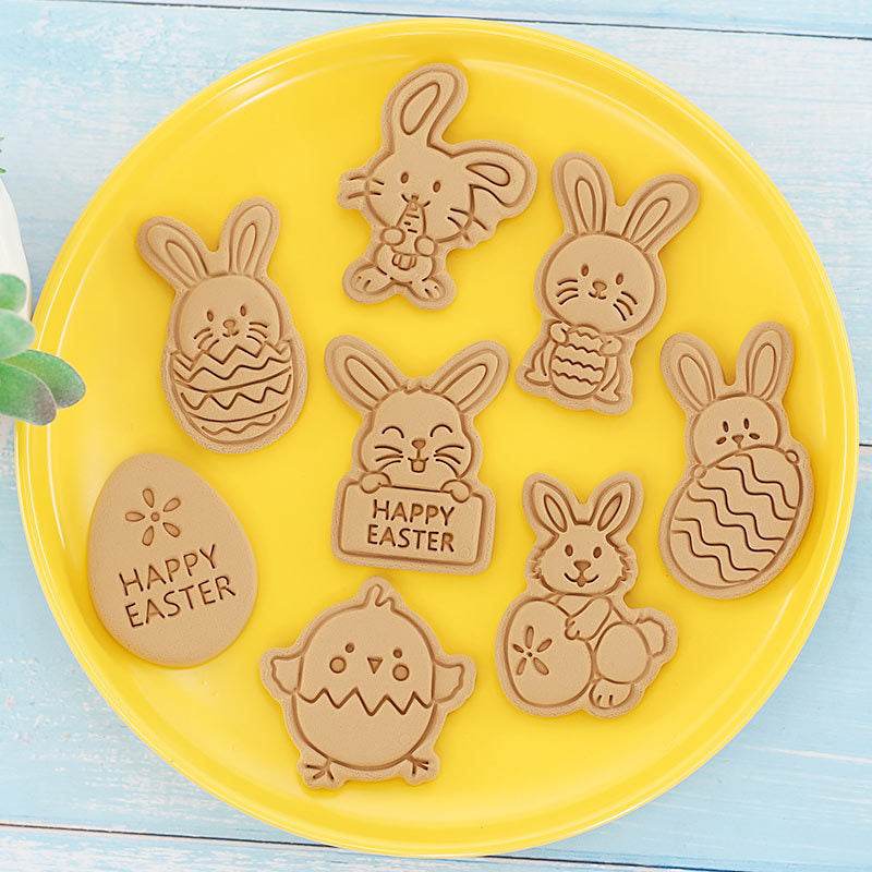 Easter Cookie Mold Cartoon Bunny Easter Egg Cookie Press - Velora