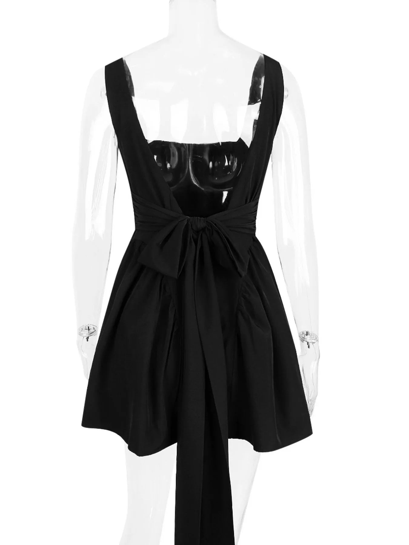Backless Square Neck Mini Dress - Velora