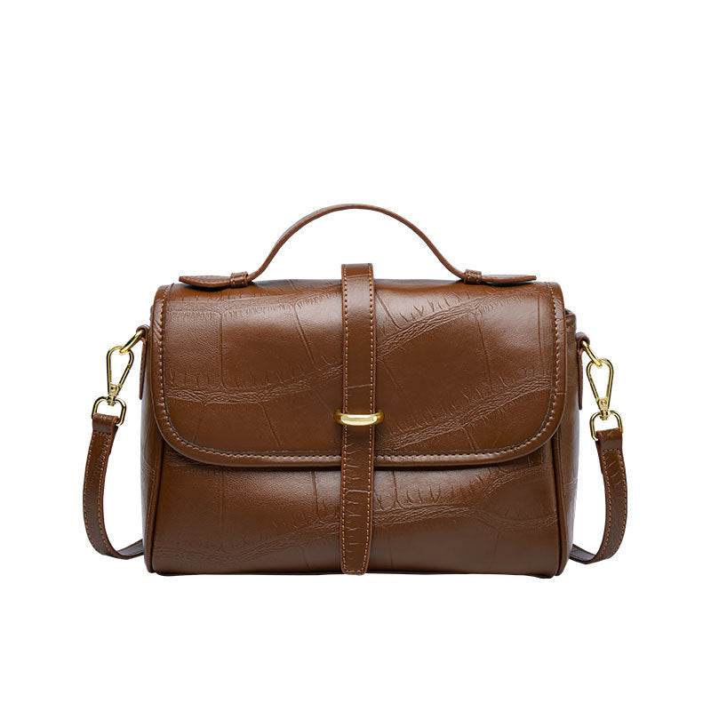 Fashion Genuine Leather Portable Messenger Bag Crossbody Shoulder - Velora