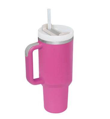 40 Oz Tumbler With Handle Straw Insulated, Stainless Steel Spill Proof Vacuum Coffee Cup Tumbler With Lid Tapered Mug Gifts For Valentine Lover Suitable For Car Gym Office Travel - Velora