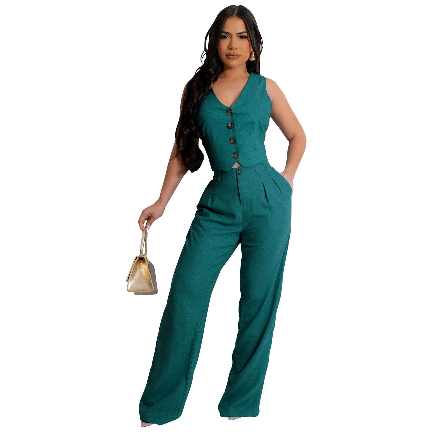 Two-piece Set Vest Jacket Suit Office OL Commuting Summer - Velora