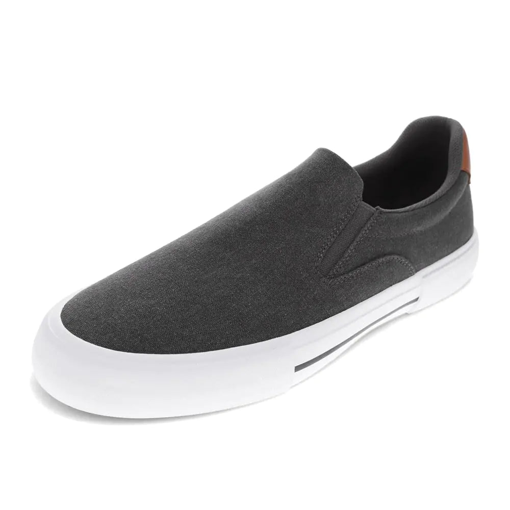Levis Mens Wes Synthetic Leather Casual Slip On Sneaker Shoe Charcoal/Tan 7.5 M