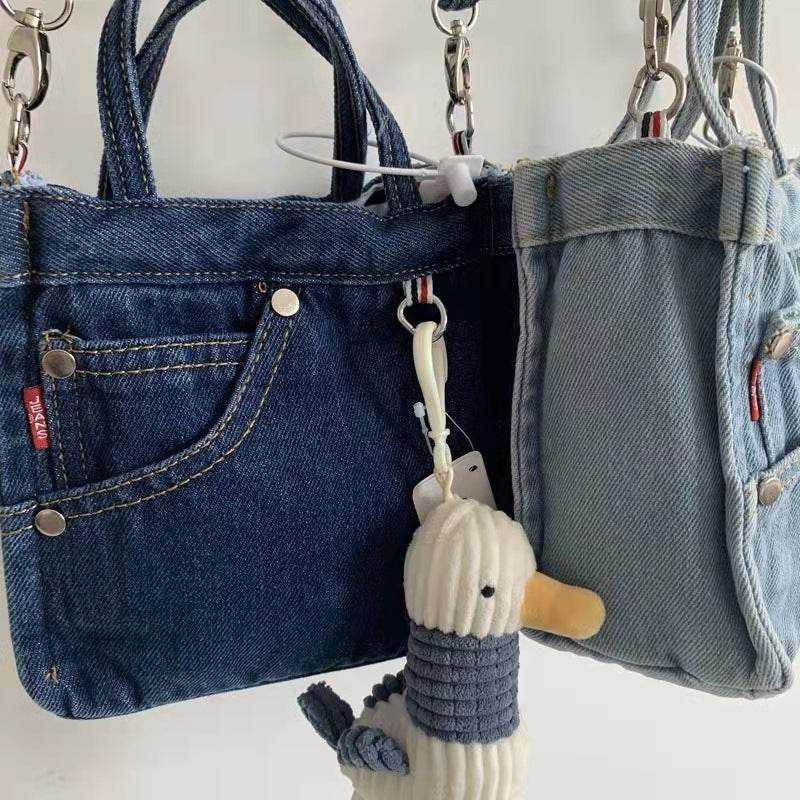 Sophisticated Mini Denim Bag Versatile Portable - Velora