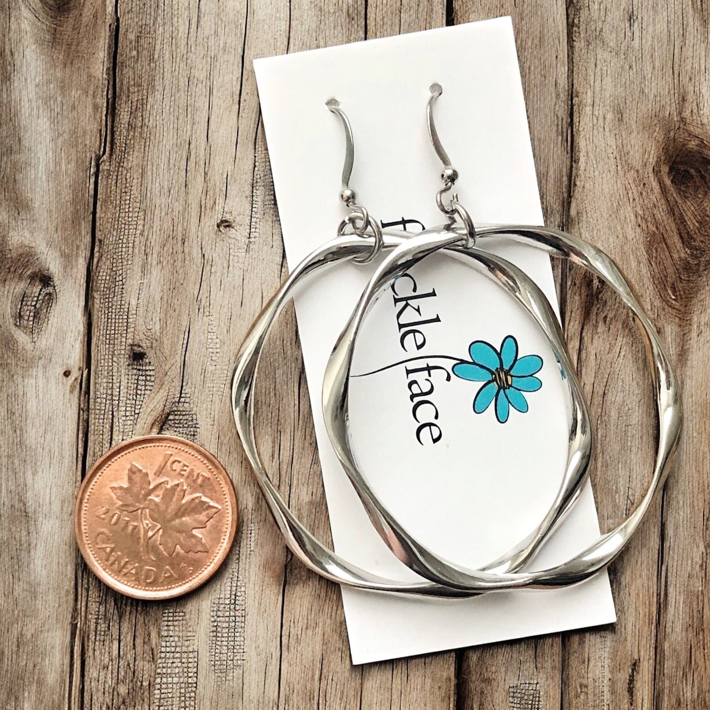 Lightweight Twisted Hoop Earrings – Non-Tarnish Rhodium Plated - Velora