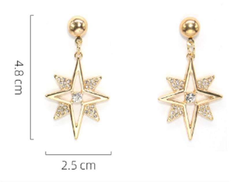 Eight-pointed Star Diamond Earrings Are Fashionable And Elegant - Velora