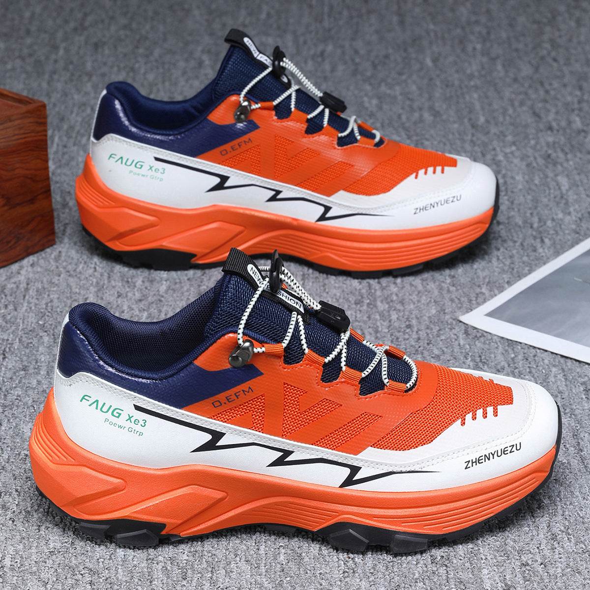 Men Colorblock Sneakers Outdoor Casual Mountaineering Hiking Running Sports Shoes - Velora
