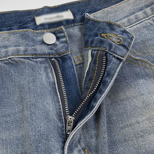 Punk Make Old Ripped Letter Denim Trousers Men Jeans - Velora