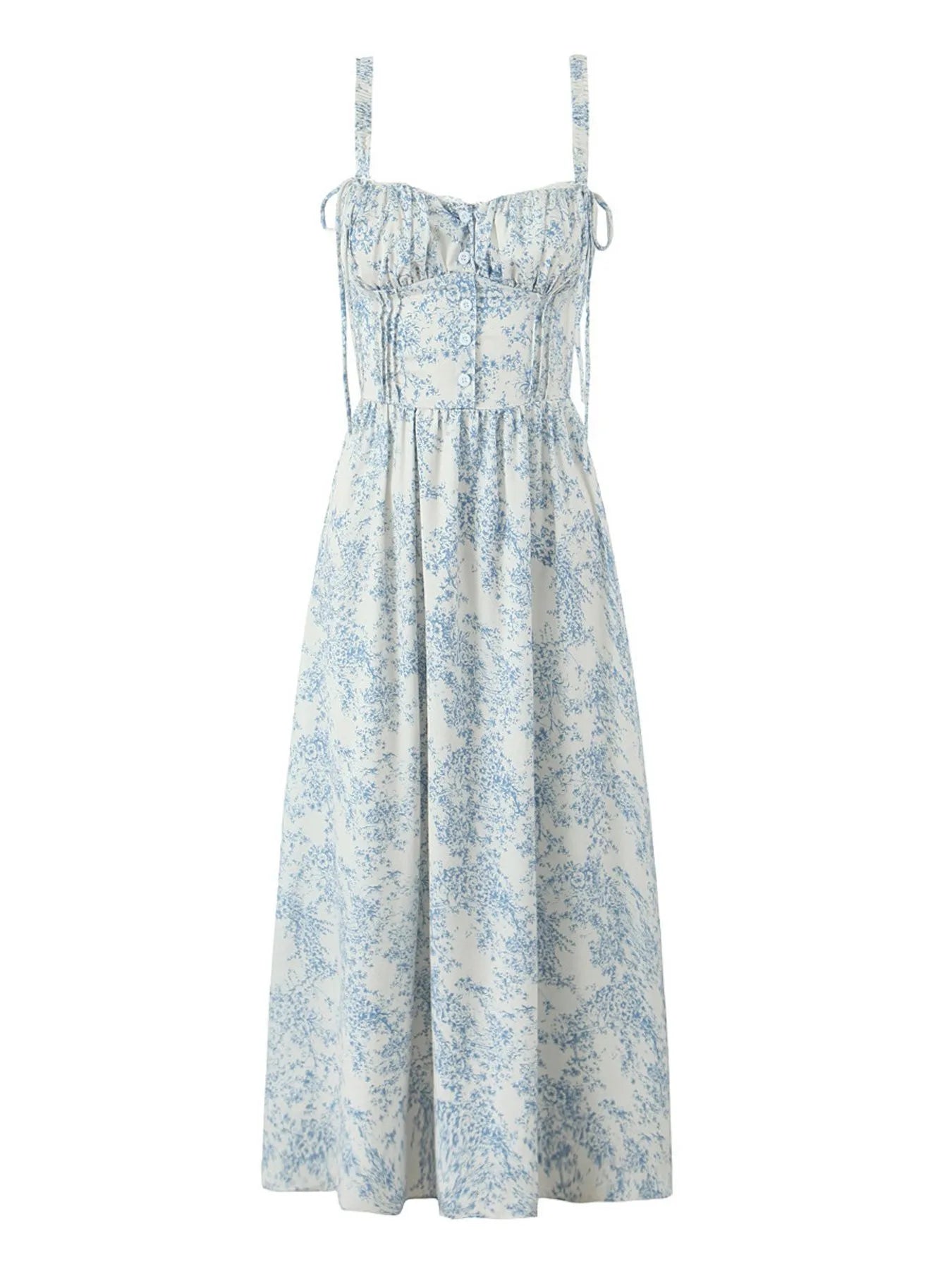 Floral Print Midi Cami Dress - Velora