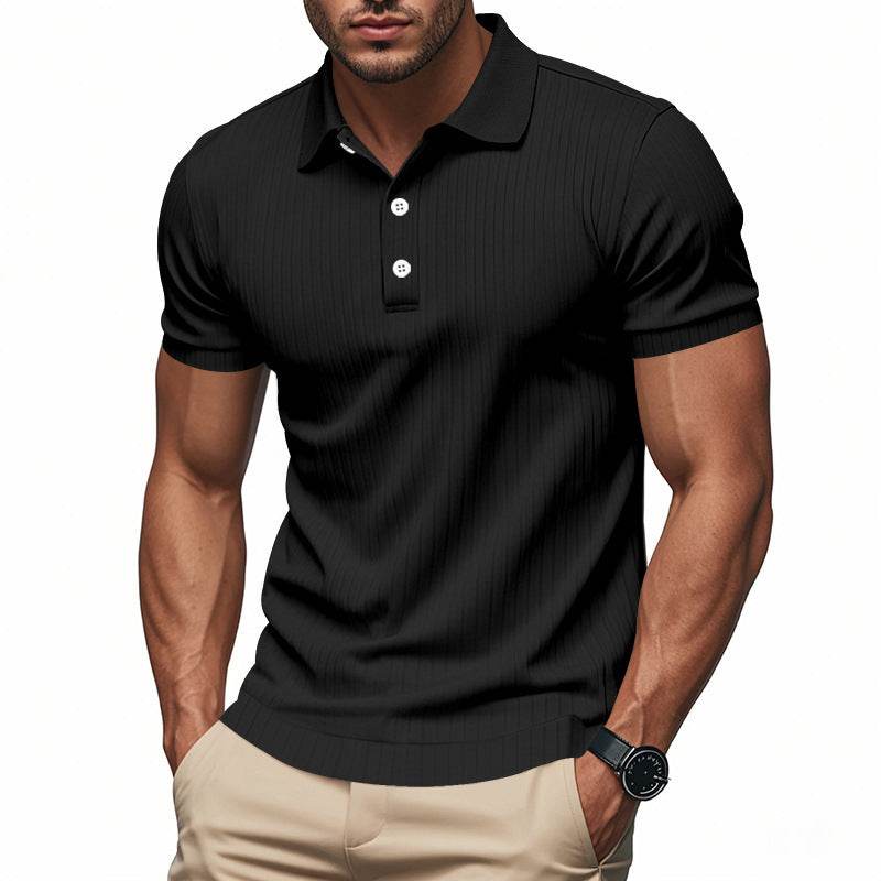 Sunken Stripe Quick-drying Ice Silk Short Sleeve - Velora