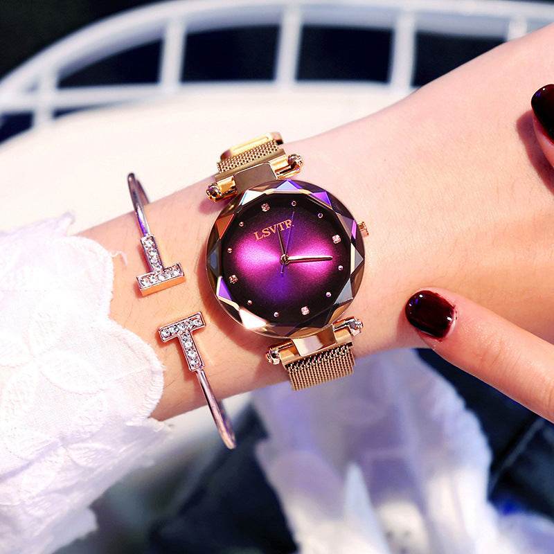 Women's Starry Quartz Lazy Magnet Strap Iron-absorbing Watch - Velora