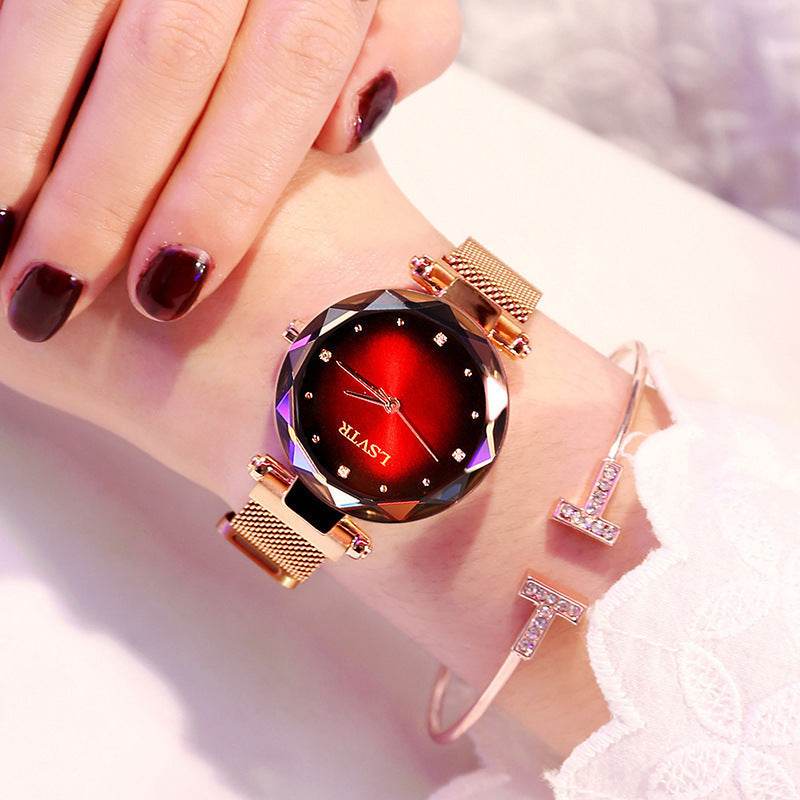 Women's Starry Quartz Lazy Magnet Strap Iron-absorbing Watch - Velora