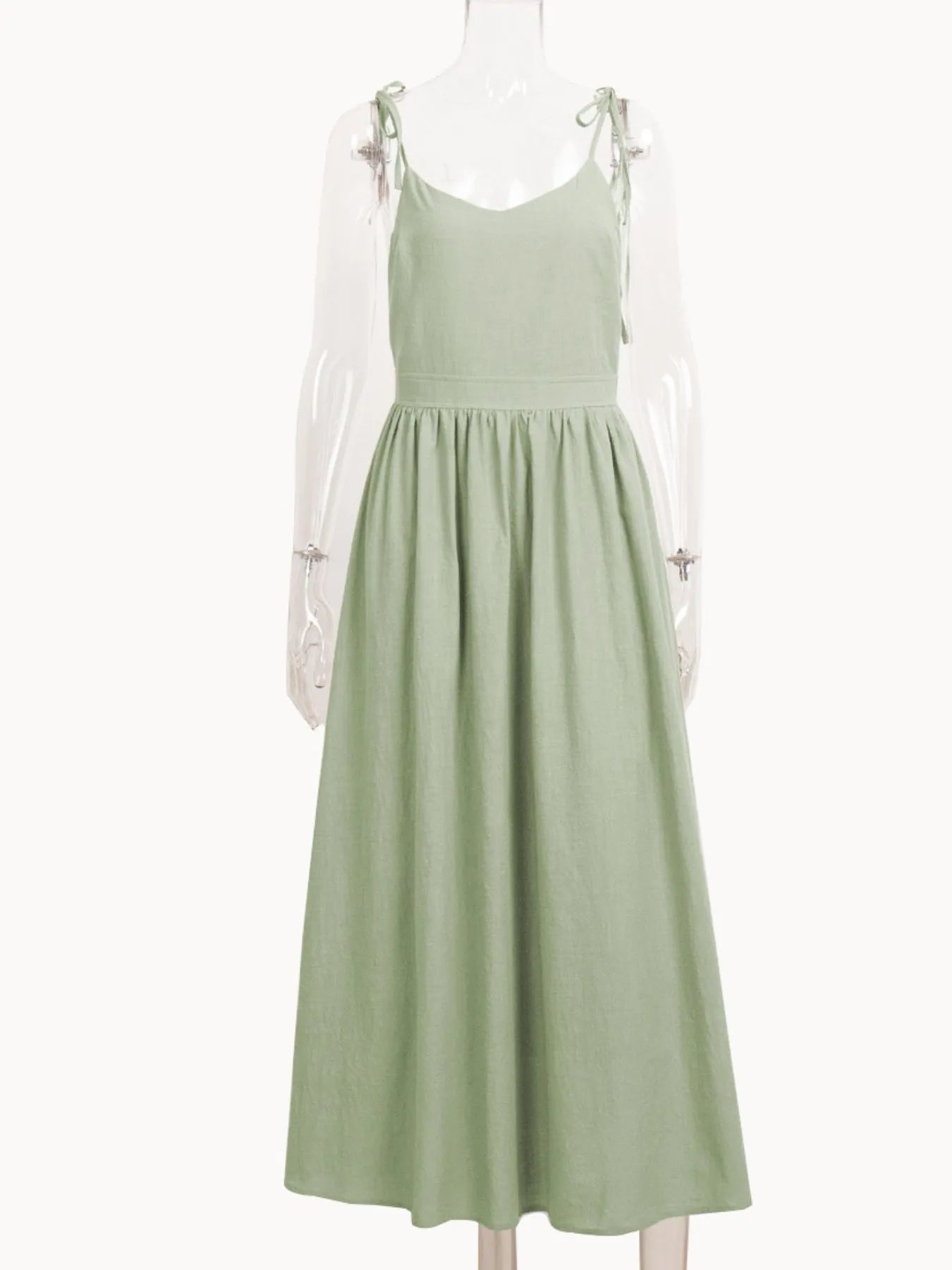 V-Neck Tie Shoulder Maxi Dress - Velora