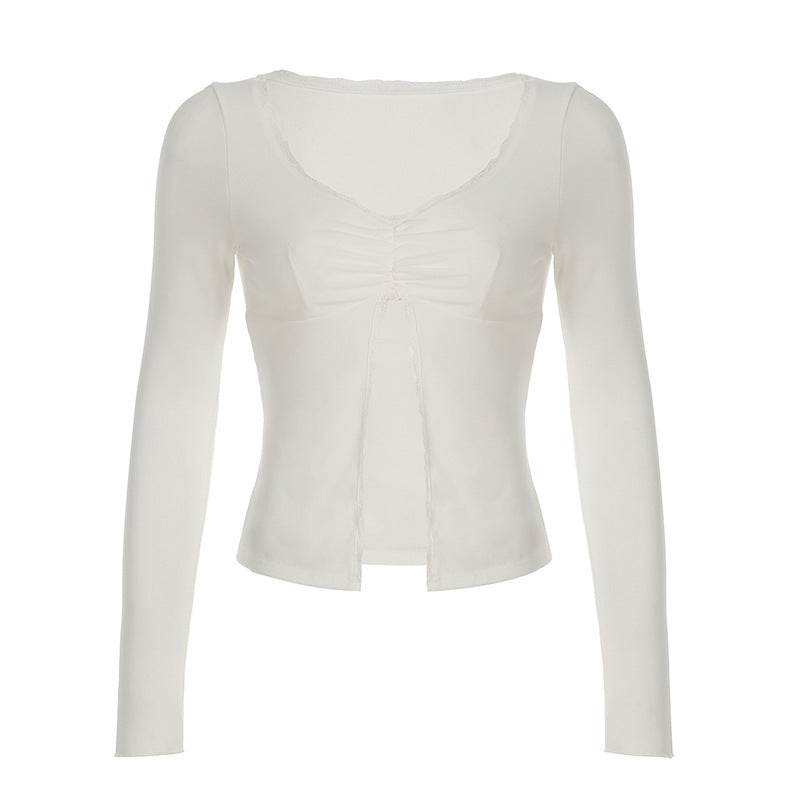 European And American Sexy Style Lace Split Top - Velora