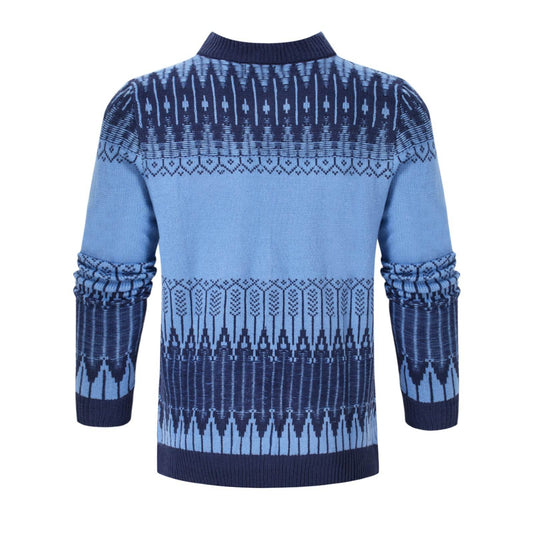 Men's Crewneck Pullover Sweater Unisex Fair Isle Long Sleeve Knitted Sweater - Velora