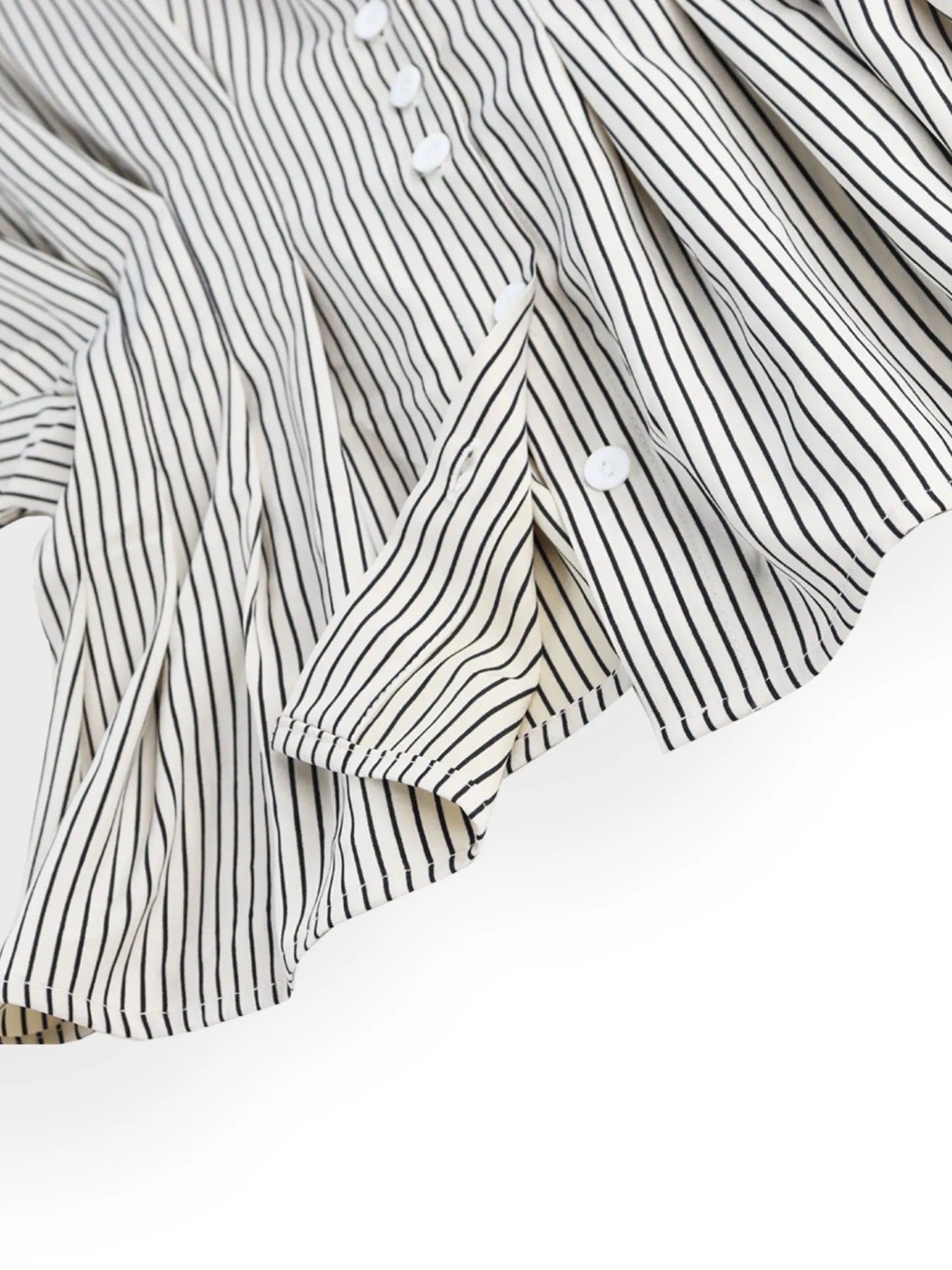 Striped Short Sleeve Button-Up Shirt - Velora
