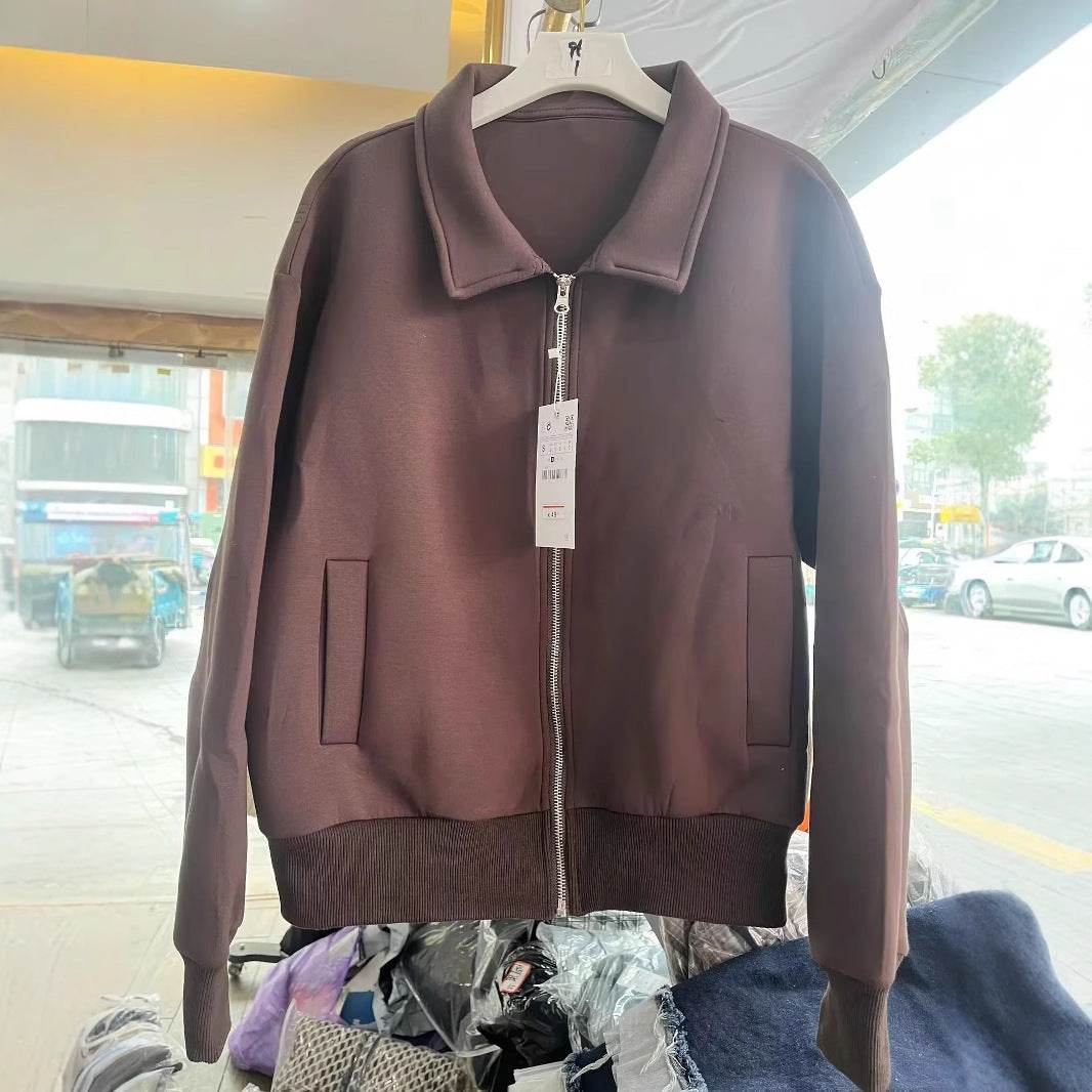 European And American Style Lapel Loose Cardigan Coat Female Casual Jacket Top - Velora