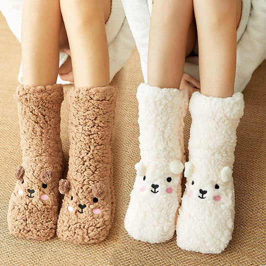 Winter Floor Socks Velvet Thicken Warm Coral Velvet Cute Socks Japanese-style Home Footwear Non-slip Socks New Year Gifts Winter Gadgets - Velora