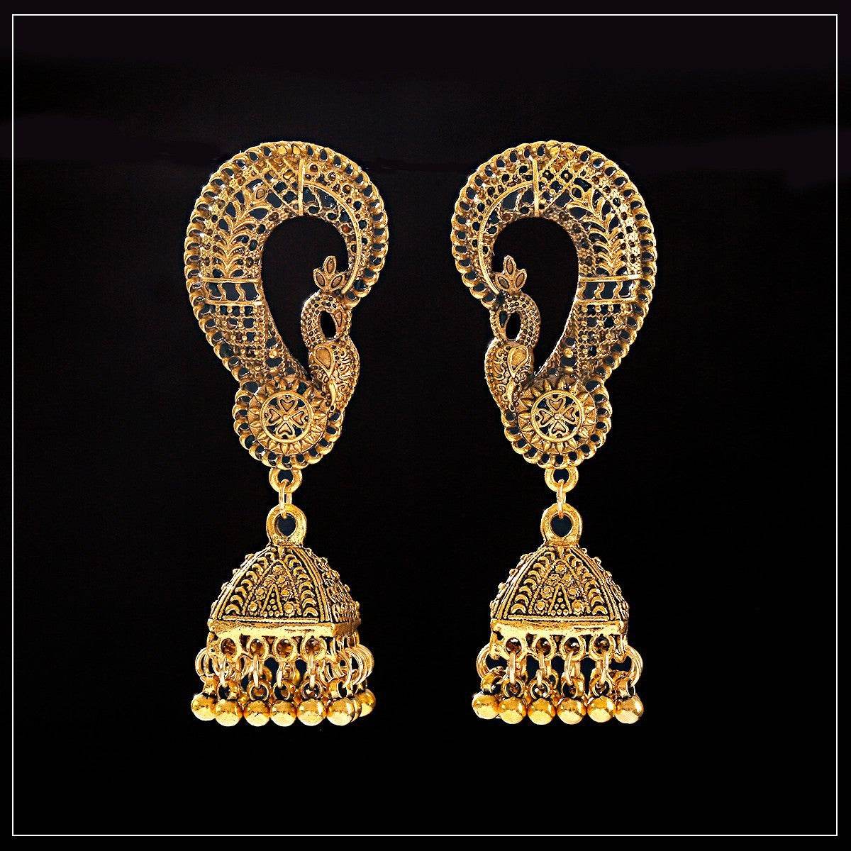 India Exaggerated Personalized Creative Bell Earrings Bohemian Retro Hollow Bird Cage - Velora