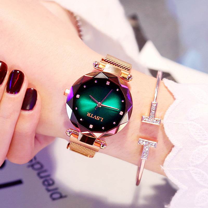 Women's Starry Quartz Lazy Magnet Strap Iron-absorbing Watch - Velora