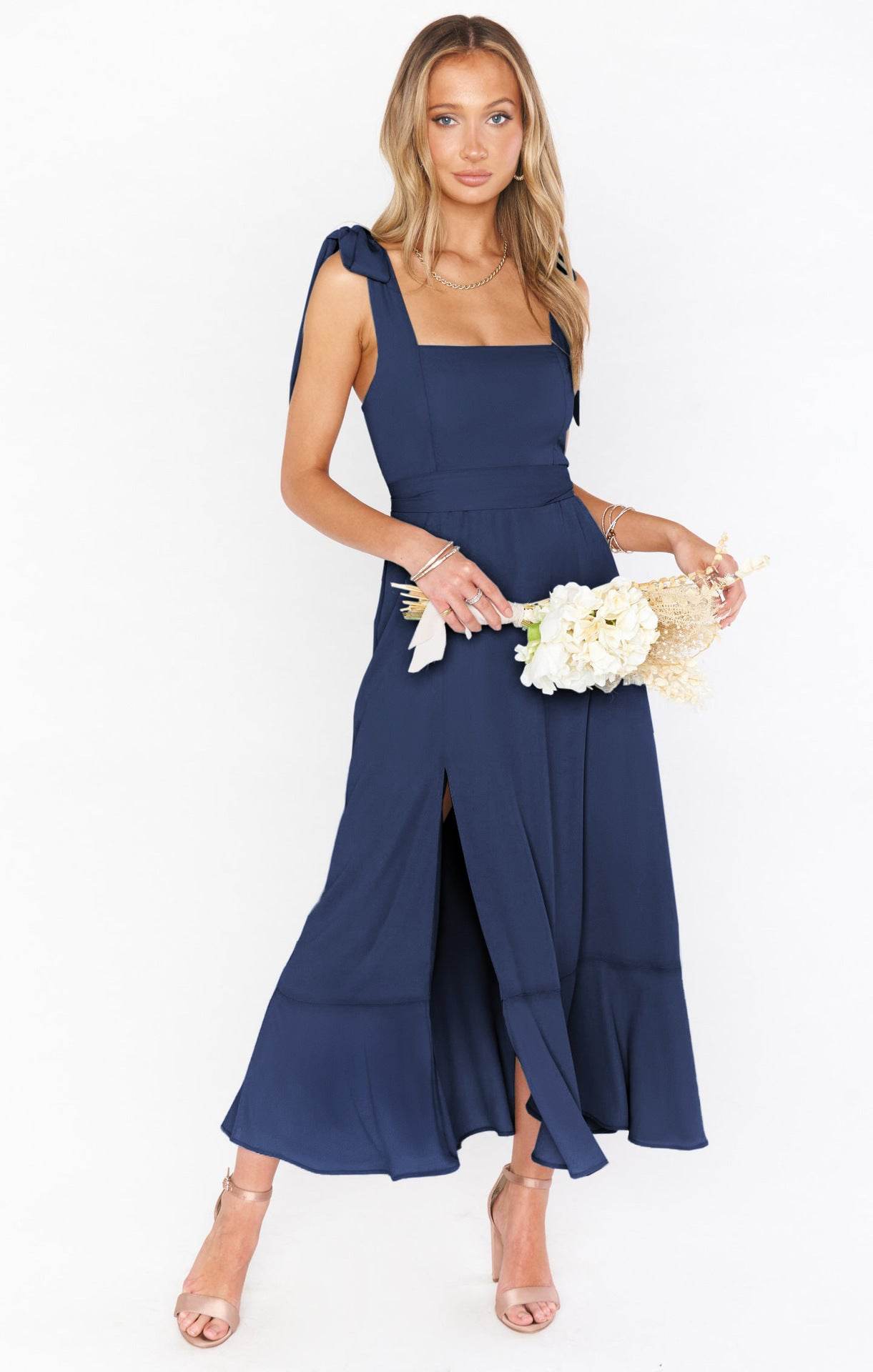 Temperament Suspender Split Dress With Lace-up Design Fashion Summer Ruffled Beach Dresses For Women - Velora