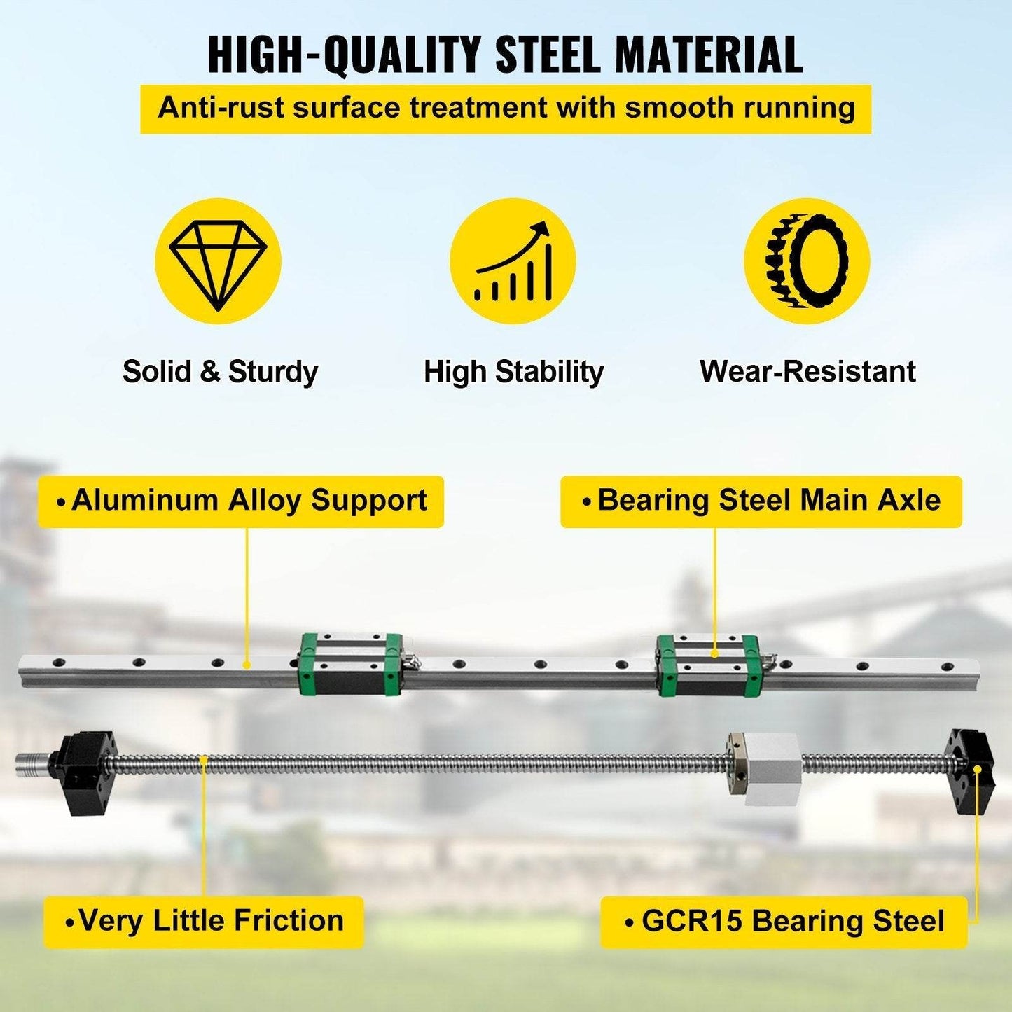 1Pcs RM1605-1000mm Ballscrew With BF12 BK12 Kit, Coupling, Slide Blocks Linear Guide Rail Set For DIY CNC Routers Lathes Mills - Velora