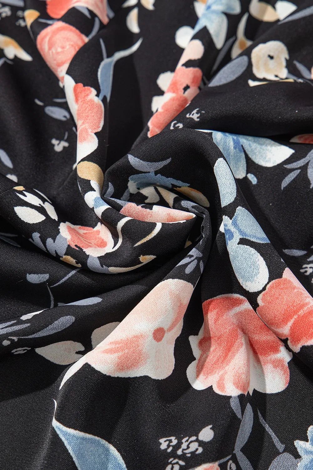 Floral Print Flounce Sleeve Midi Dress - Velora