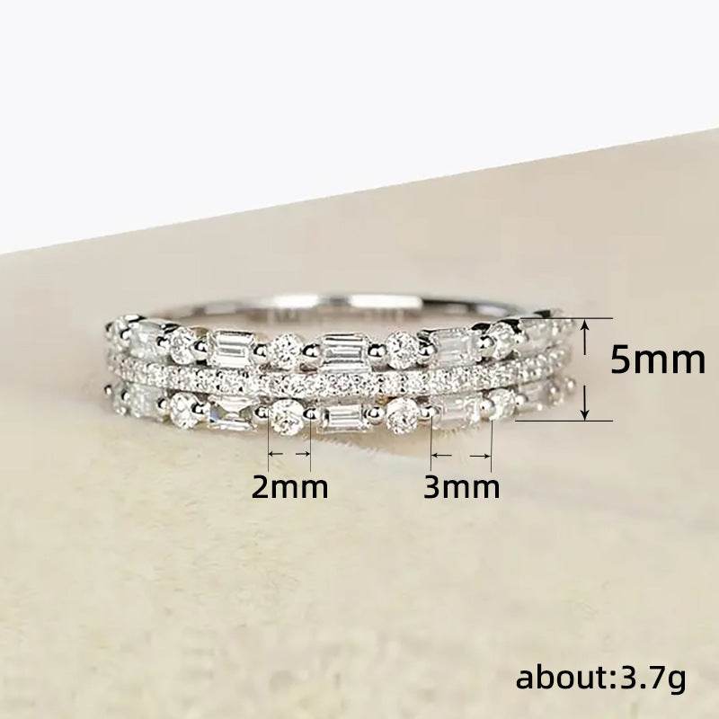 Multilayer Ring Three-layer Fine Circle Line Setting For Women Full Finger Rings Jewelry Gifts - Velora