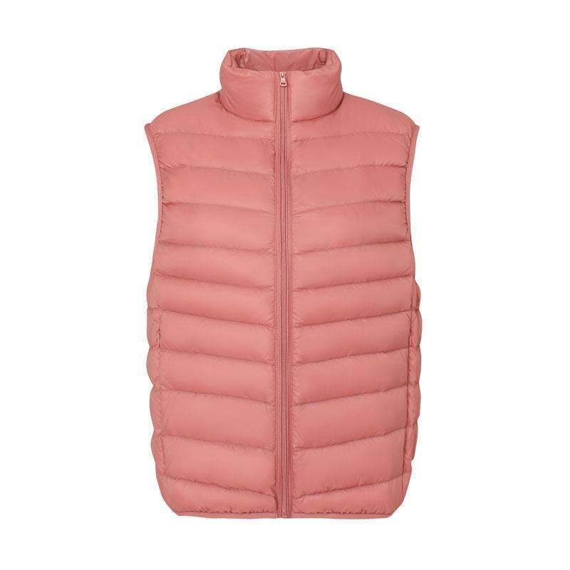 Stand Collar Outer Wear Slimming Plus Size Down Vest Vest - Velora