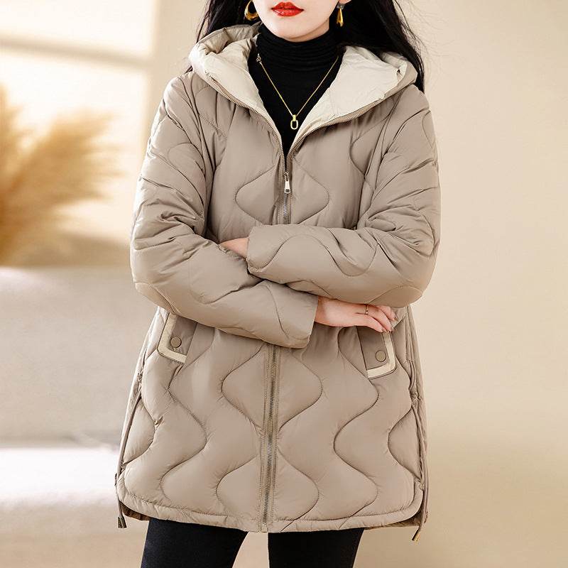Winter Disposable Cotton-padded Coat For Women Padded Down Jacket Korean Style Mid-length Warm Jacket For Women - Velora