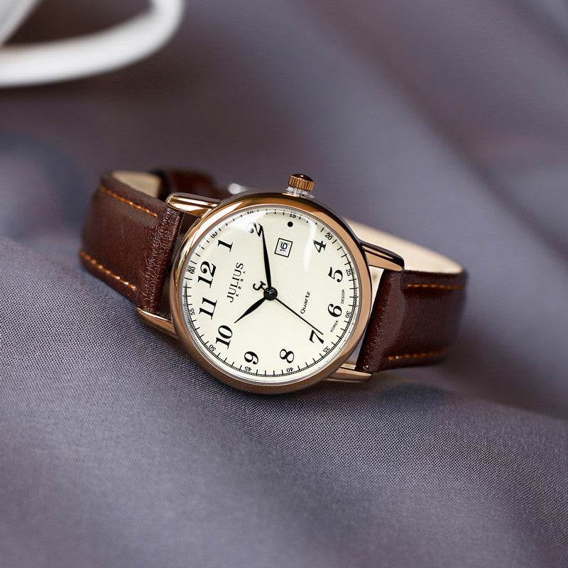 Retro Women's Simple Digital Calendar Casual Watch - Velora