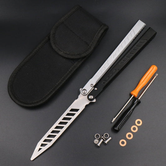 Aluminum Alloy Integrated Handle Swinging Knife Butterfly Knife Does - Velora
