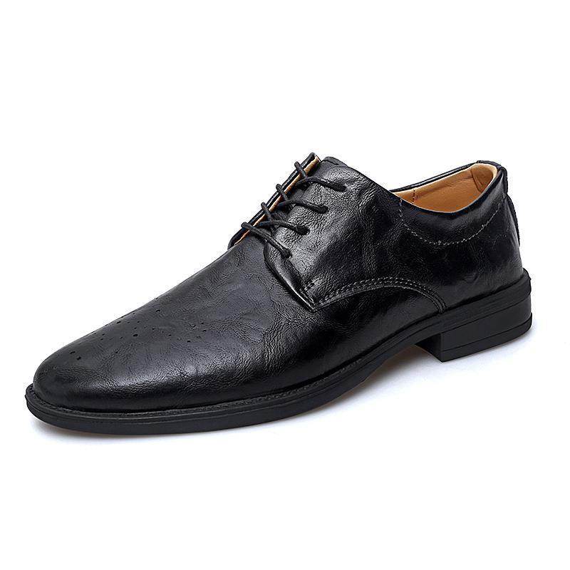 Men's Korean-style Trendy British-style Pointed Leather Shoes - Velora
