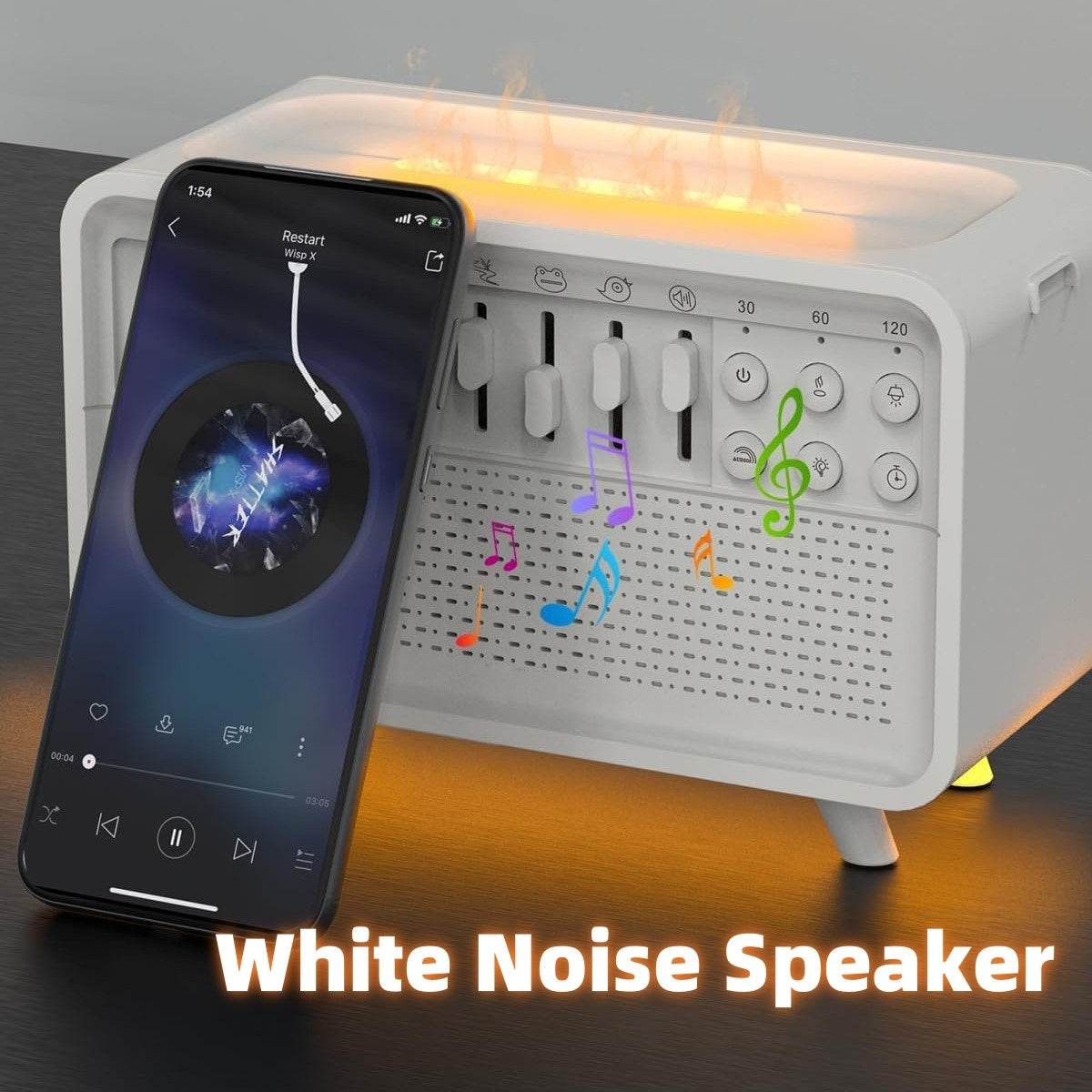 3 In 1 Bluetooth Speaker White Noise Sleep Night Light Humidifier All-in-one Machine Free Combination Of 8 Group Nature Sound - Velora