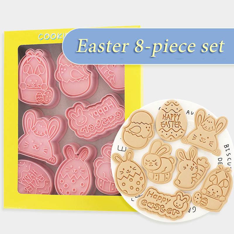 Easter Cookie Mold Cartoon Bunny Easter Egg Cookie Press - Velora