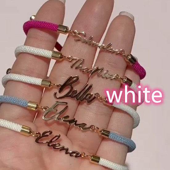 Personalized Colorful Rope Chain Custom Name Bracelet Personalized Adjustable Name Jewelry For Girls - Velora