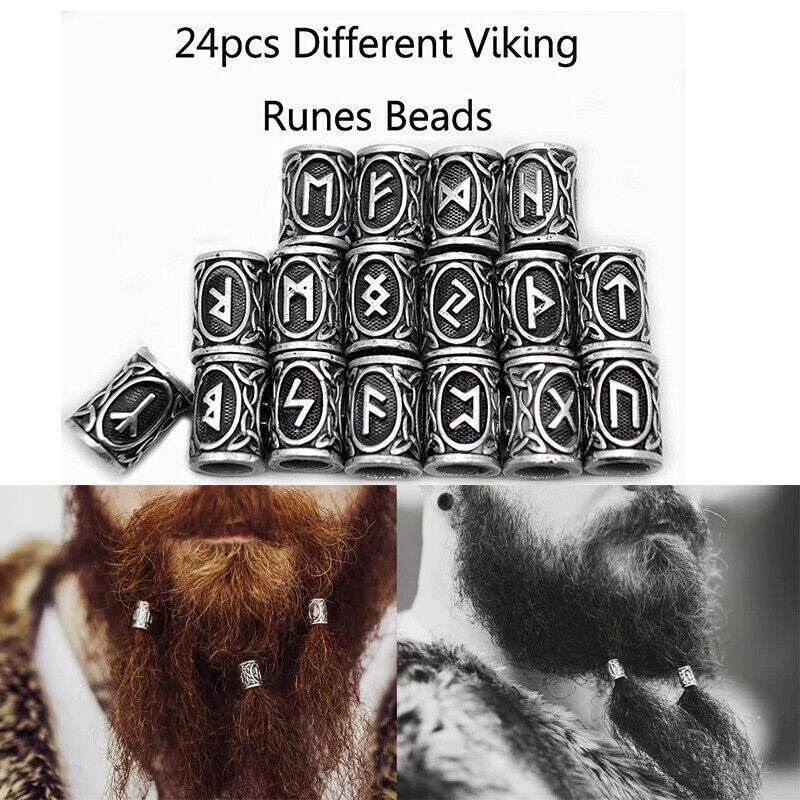 Set Of Viking Rune Beard Beads - Velora