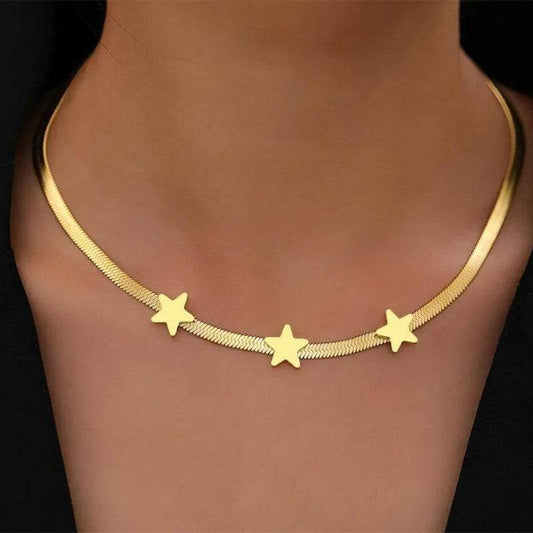 Ins Star Necklace Fashion Gold Stainless Steel Chain Necklace - Velora