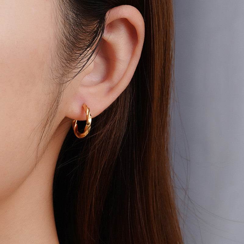 Fashion Trend Twisted Stainless Steel Earrings For Women - Velora