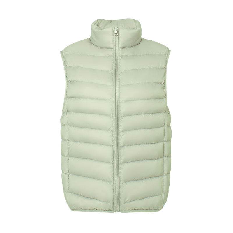 Stand Collar Outer Wear Slimming Plus Size Down Vest Vest - Velora