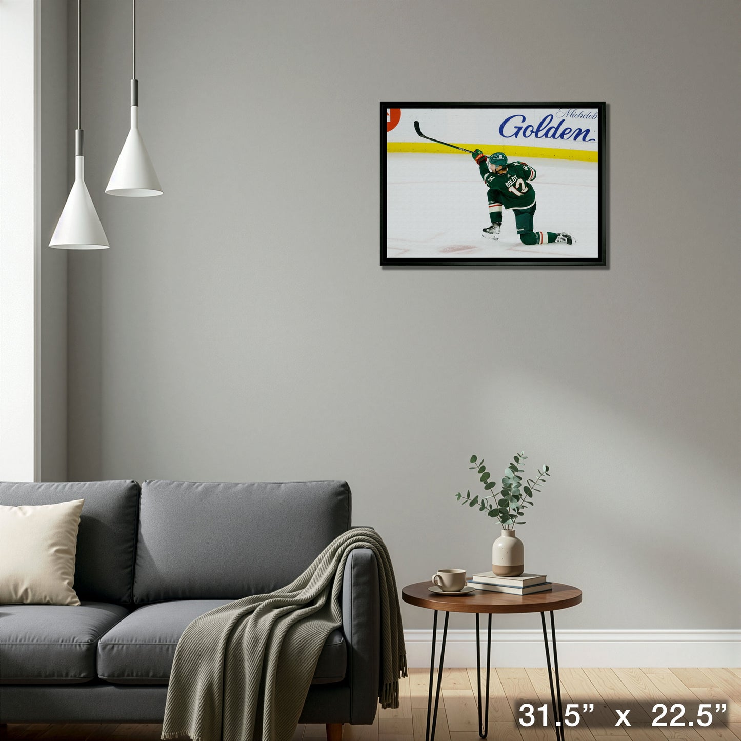 Matt Boldy 20x29 Framed Canvas Wild Shooting-H