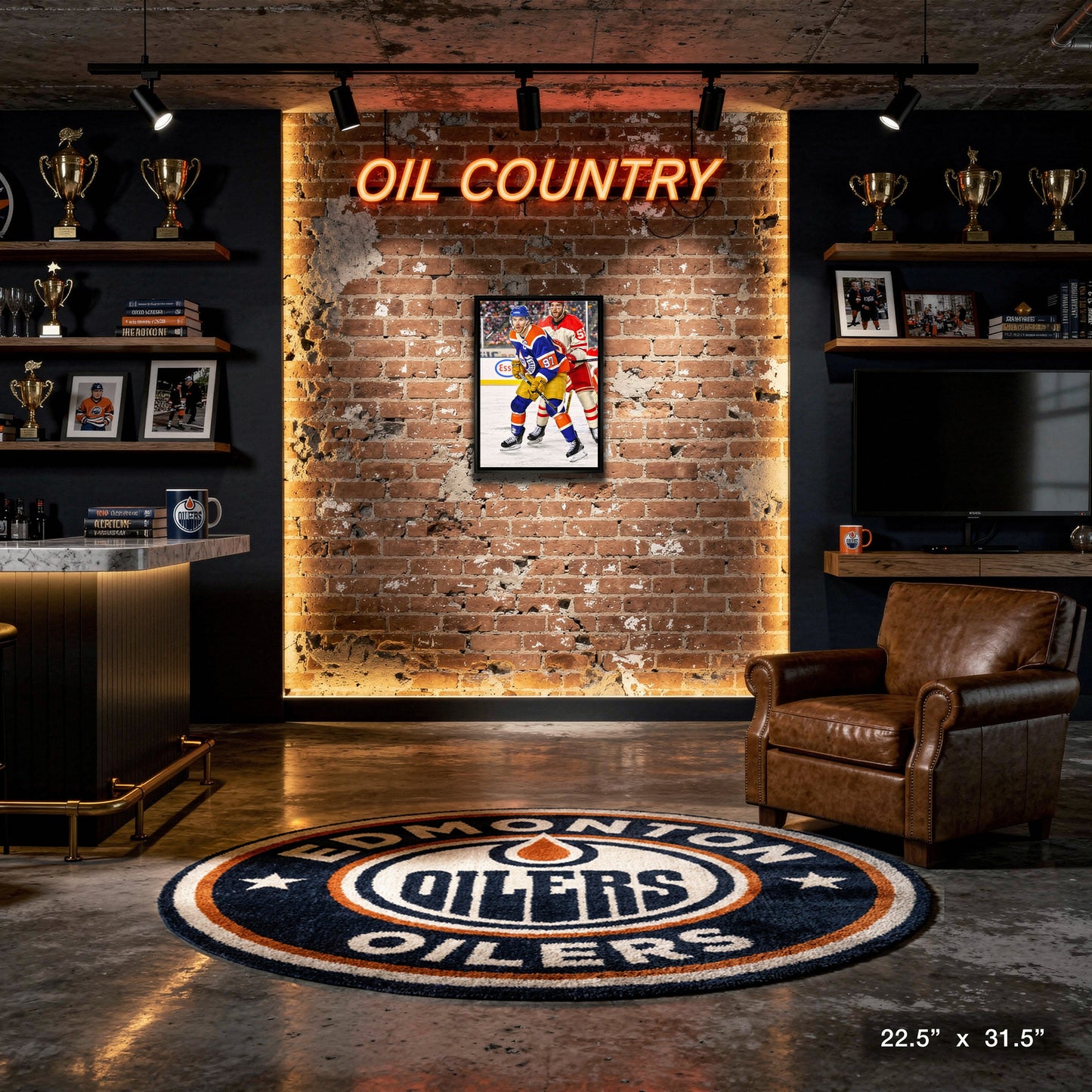 Connor McDavid Framed 20x29 Canvas Oilers 2023 Heritage Classic-V