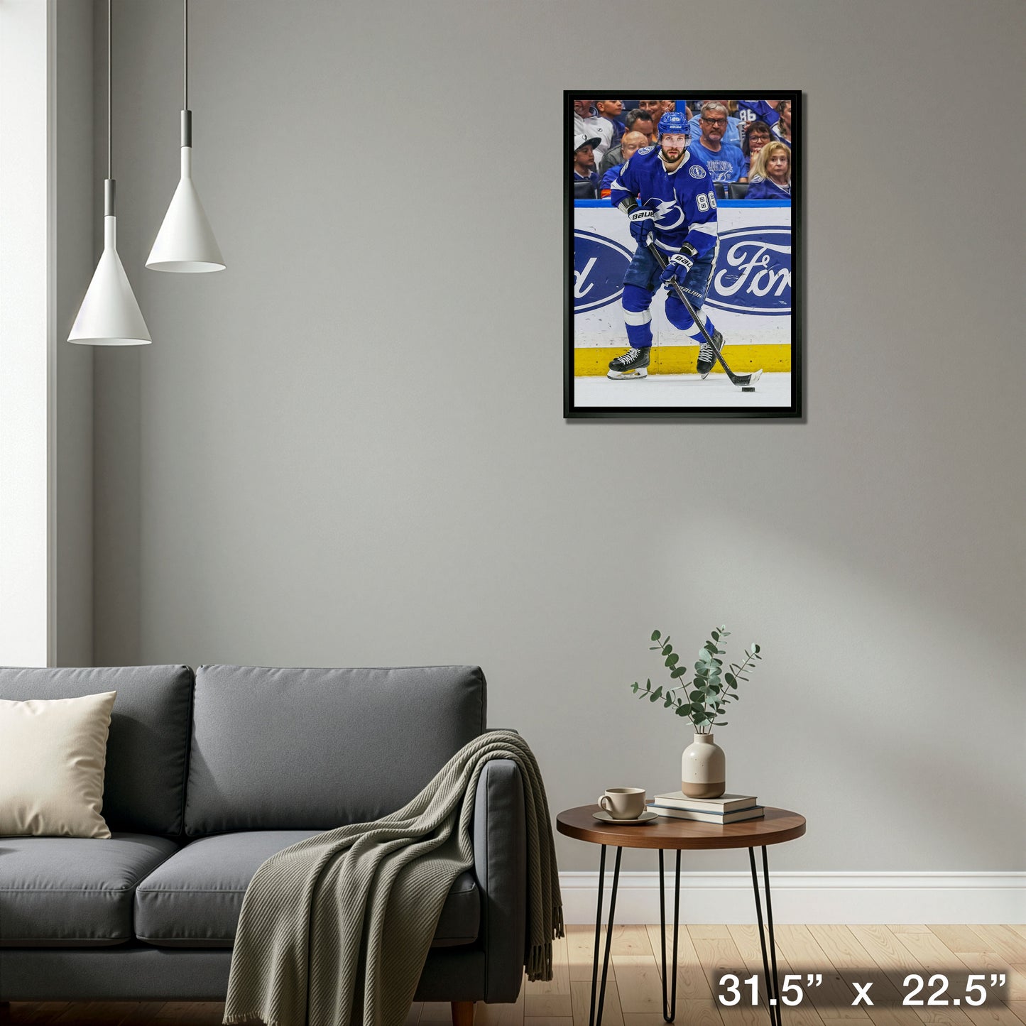 Nikita Kucherov Framed 20x29 Canvas Lightning Action-H