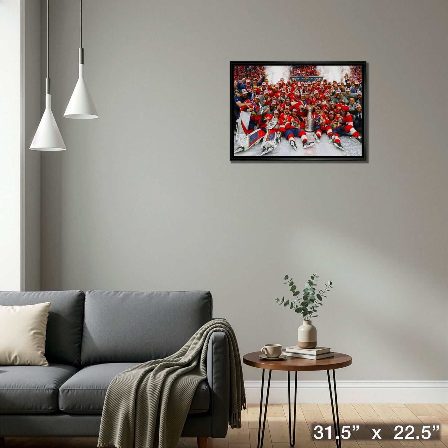 Florida Panthers 20x29 Framed Canvas 2024 Stanley Cup