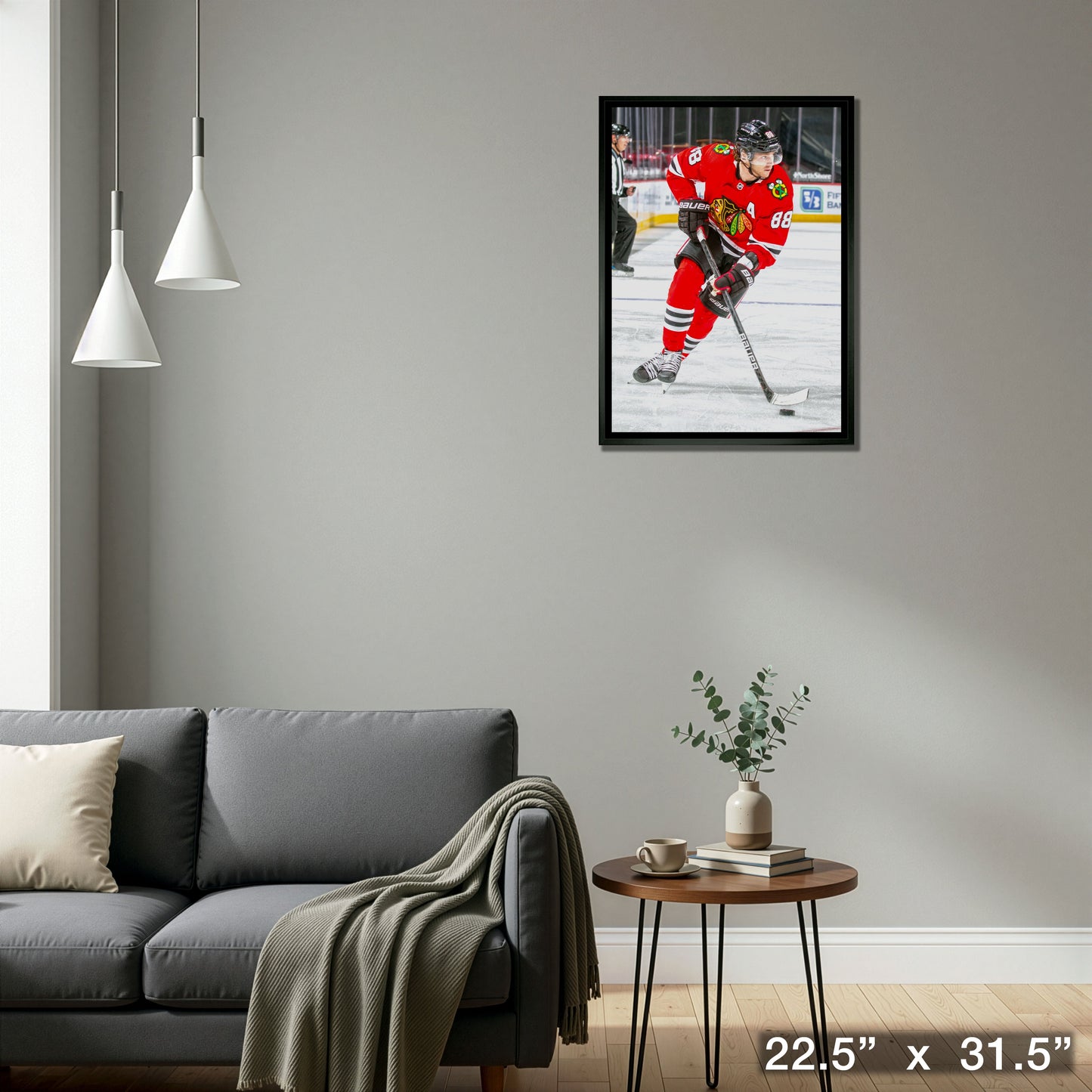 Patrick Kane 20x29 Framed Canvas Chicago Blackhawks