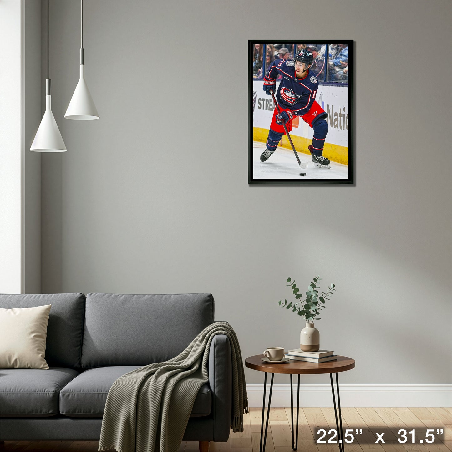 Johnny Gaudreau 20x29 Framed Canvas Columbus Blue Jackets