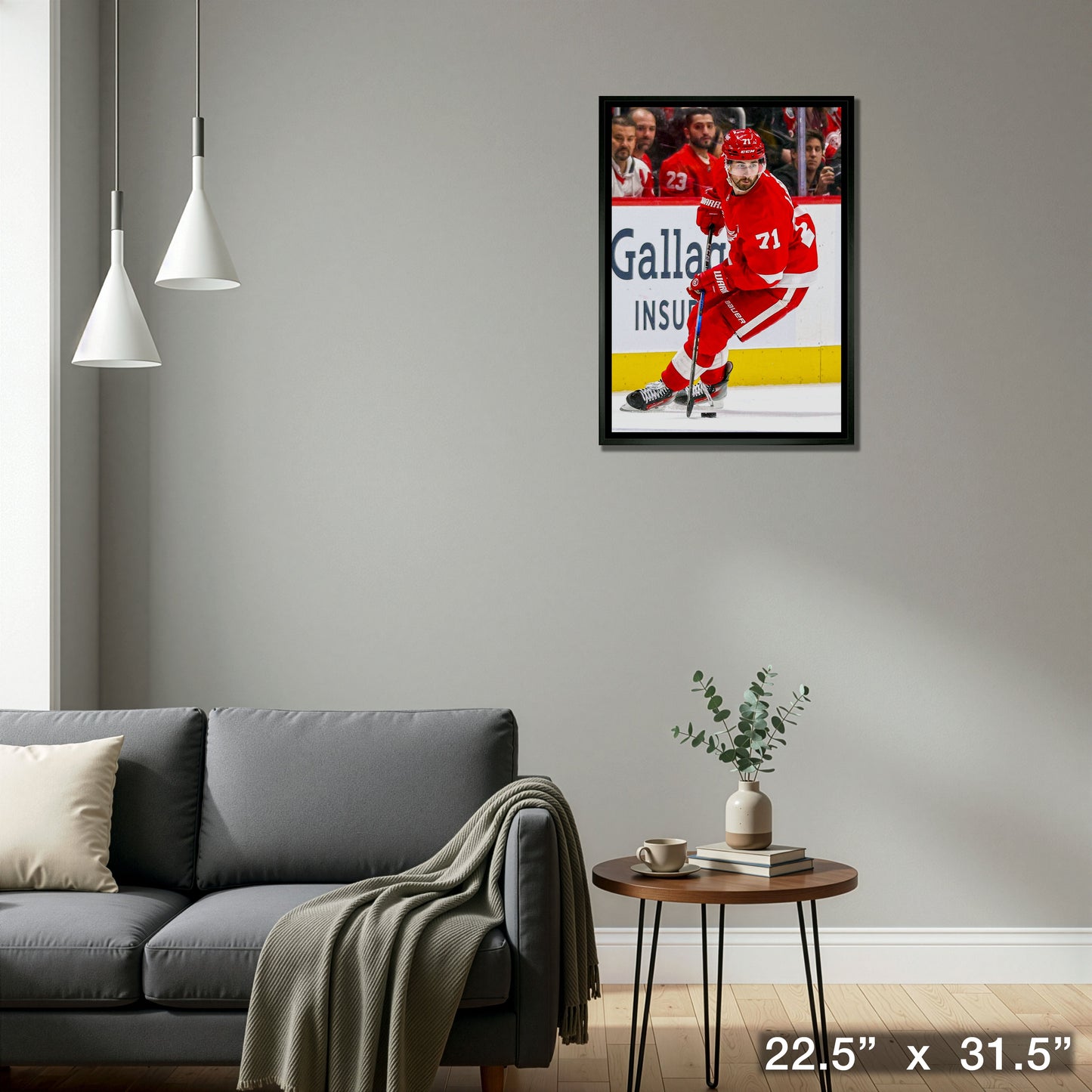 Dylan Larkin 20x29 Framed Canvas Detroit Red Wings
