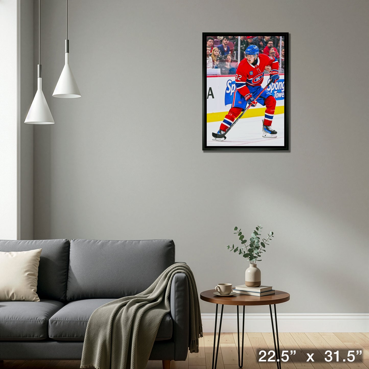 Patrik Laine 20x29 Framed Canvas Montreal Canadiens
