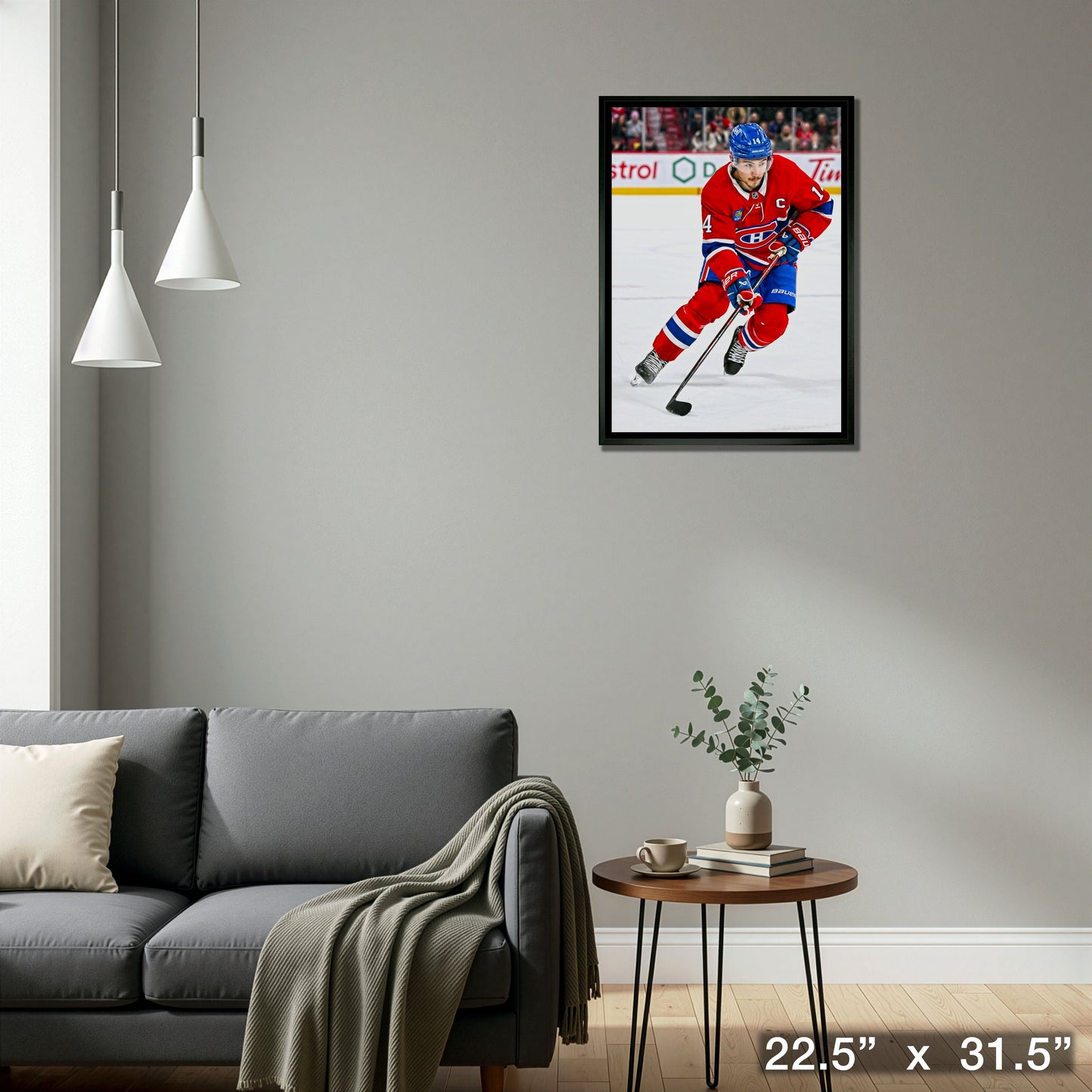 Nick Suzuki 20x29 Framed Canvas Montreal Canadiens